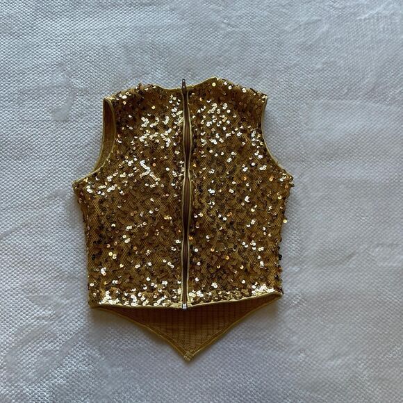 GOLD SEQUIN ALGY BY DEMOULIN TOP - Picture 3 of 5